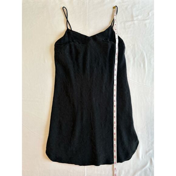 Topshop Leopard Print Jacquard Black Spaghetti Strap Mini Dress Slip Size 0 XS - Picture 9 of 12